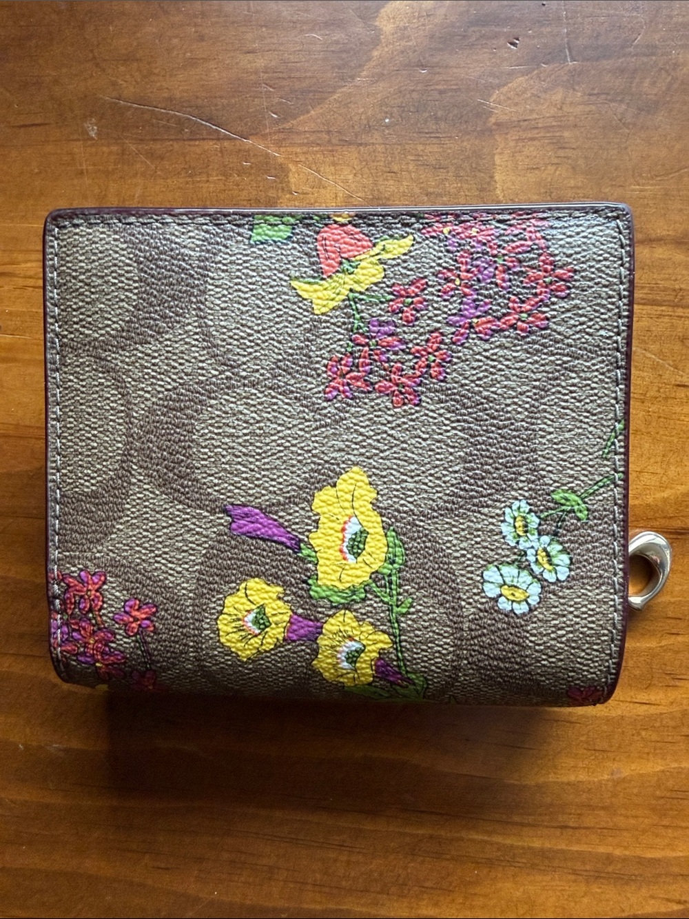 Coach Snap Wallet In Signature Canvas With Floral Print - Picture 3 of 12